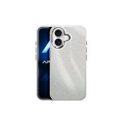 Funda Duro Diseño con Purpurina para Apple iPhone 17 Plata